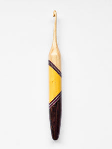 05.00mm Maple + Purple/Blue Spectraply + Yellowheart + Wenge Crochet Hook (Item #27)