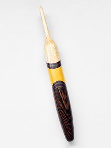 05.00mm Maple + Purple/Blue Spectraply + Yellowheart + Wenge Crochet Hook (Item #27)