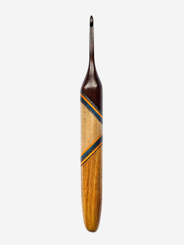 04.00mm Dark Roasted Maple + Blue/Yellow Spectraply + Ambrosia Maple + Canary Crochet Hook (Item #34)