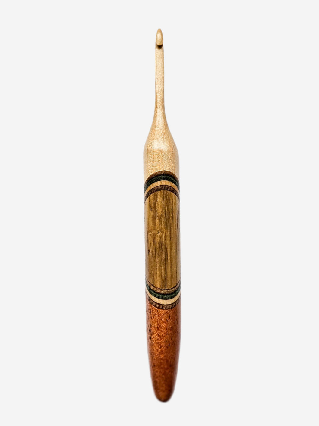 04.50mm Maple + Green Spectraply + Limba + Mahogany Crochet Hook (Item #38)