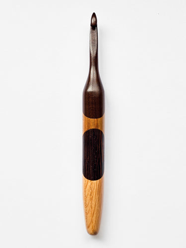 06.50mm Dark Roasted Maple + Light Roasted Maple + Wenge + Oak Crochet Hook (Item #42)