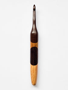 06.50mm Dark Roasted Maple + Light Roasted Maple + Wenge + Oak Crochet Hook (Item #21)