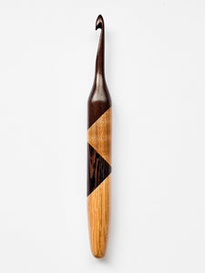 06.50mm Dark Roasted Maple + Light Roasted Maple + Wenge + Oak Crochet Hook (Item #21)