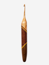 04.00mm Cherry + Yellowheart/Magenta Spectraply + Lacewood + Walnut Crochet Hook (Item #50)