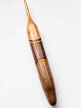 04.00mm Cherry + Yellowheart/Magenta Spectraply + Lacewood + Walnut Crochet Hook (Item #50)