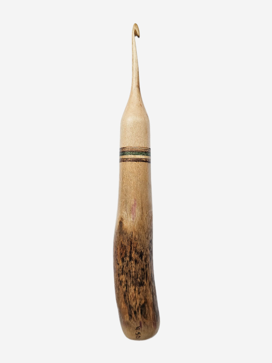 04.50mm Maple + Green Spectraply + Driftwood Crochet Hook (Item #53)