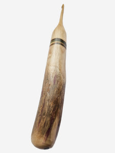 04.50mm Maple + Green Spectraply + Driftwood Crochet Hook (Item #53)