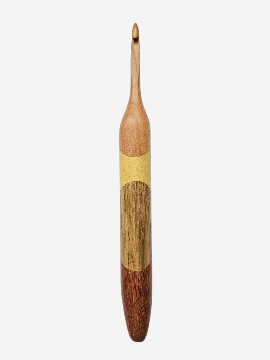 05.50mm Cherry + Yellowheart + Limba + Lacewood Crochet Hook (Item #64)