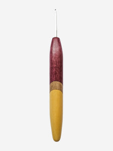 02.00mm Purpleheart + Ambrosia + Yellowheart Metal Crochet Hook (Item #73)