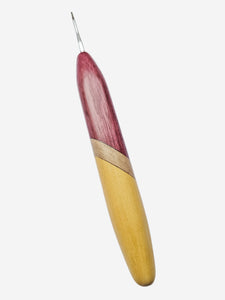 02.00mm Purpleheart + Ambrosia + Yellowheart Metal Crochet Hook (Item #73)