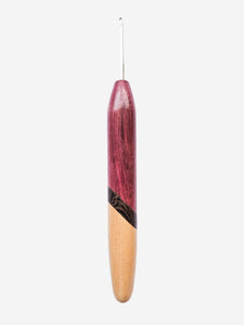 02.00mm Purpleheart + Wenge + Maple Metal Crochet Hook (Item #97)