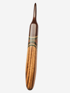 07.00mm Dark Roasted Maple + Green Spectraply + Sapele + Zebrawood Crochet Hook (Item #105)