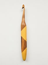 08.00mm Light Roasted Maple + Yellowheart + Zebrawood Crochet Hook (Item #114)