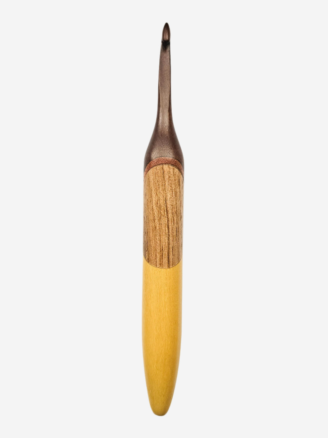 06.00mm Dark Roasted Maple + Sapele + Butternut + Yellowheart Crochet Hook (Item #115)