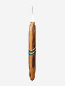 02.00mm Zebrawood + Blue Spectraply Crochet Hook (Item #127)