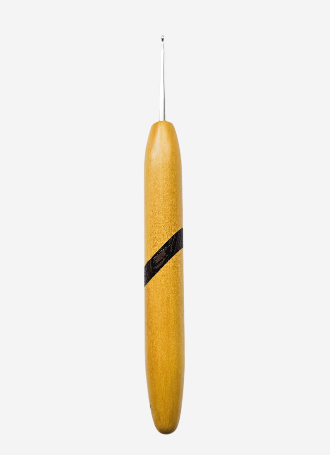 02.00mm Yellowheart + Wenge + Yellowheart Metal Crochet Hook (Item #141)