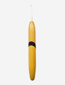 02.00mm Yellowheart + Wenge + Yellowheart Metal Crochet Hook (Item #141)