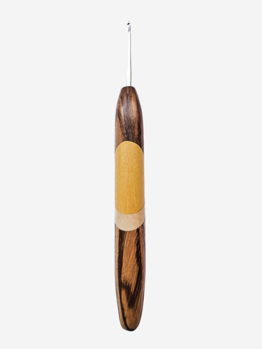 02.00mm Zebrawood + Yellowheart + Maple + Zebrawood Metal Crochet Hook (Item #144)