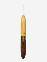 02.00mm Canary + Green Spectraply + Lacewood Metal Crochet Hook (Item #155)