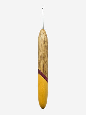 02.50mm Limba + Purpleheart + Yellowheart Metal Crochet Hook (Item #164)