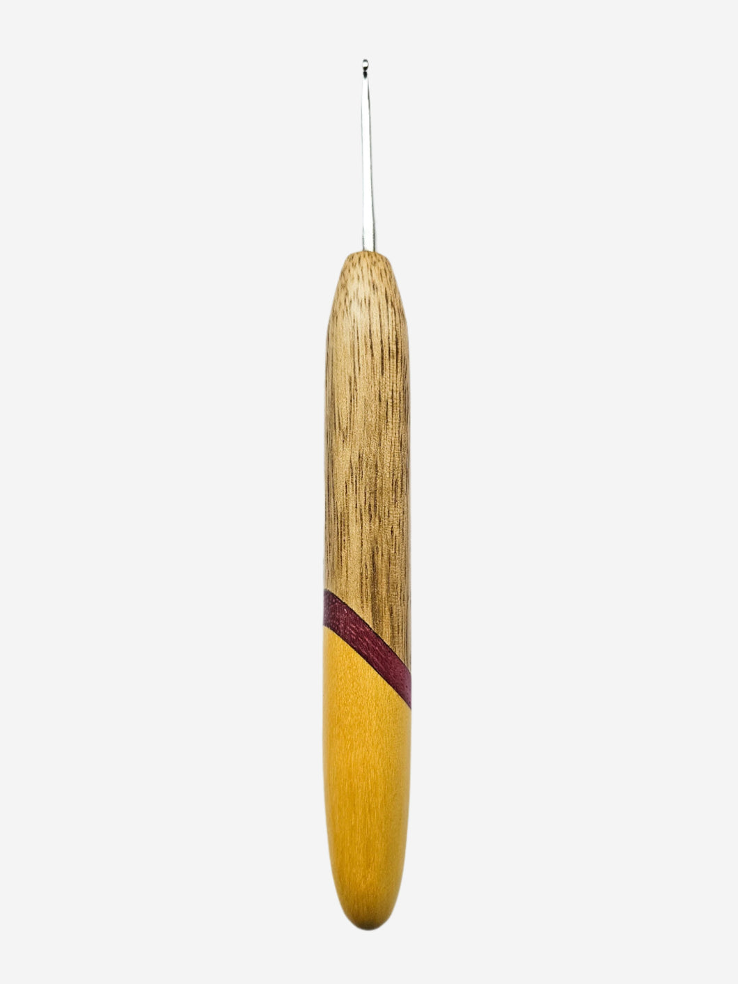 02.50mm Limba + Purpleheart + Yellowheart Metal Crochet Hook (Item #164)