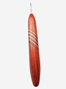 02.50mm Padauk + Red/Grey Spectraply + Padauk Metal Crochet Hook (Item #168)