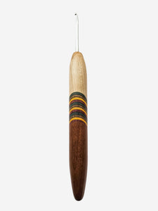 02.50mm Maple + Yellow/Green/Pink Spectraply + Dark Roasted Maple Metal Crochet Hook (Item #174)