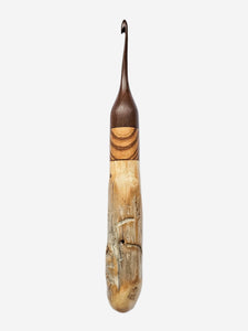 04.00mm Dark Roasted Maple + Zebrawood + Driftwood Crochet Hook (Item #53)