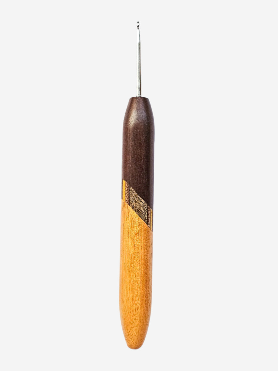 03.00mm Dark Roasted Maple + Green/Yellow Spectraply + Osage Orange Metal Crochet Hook (Item #104)