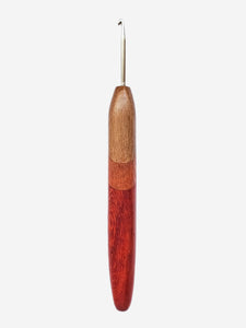 03.50mm Walnut + Lacewood + Padauk Metal Crochet Hook (Item #111)