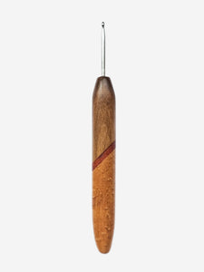 03.50mm Shedua + Padauk + Light Roasted Birdseye Maple Metal Crochet Hook (Item #115)