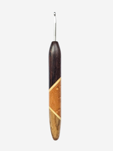 04.00mm Wenge + Yellowheart + Light Roasted Birdseye Maple + Limba Metal Crochet Hook (Item #121)