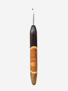 04.00mm Wenge + Yellowheart + Light Roasted Birdseye Maple + Limba Metal Crochet Hook (Item #121)