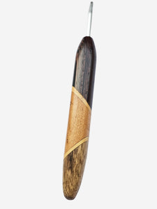 04.00mm Wenge + Yellowheart + Light Roasted Birdseye Maple + Limba Metal Crochet Hook (Item #121)