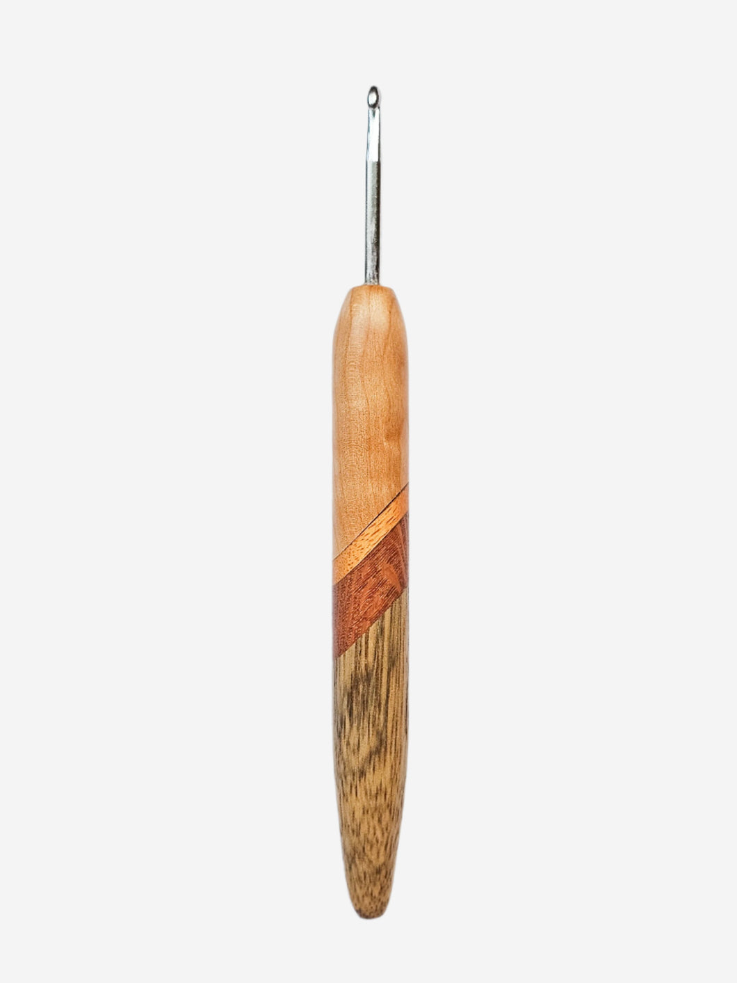 04.50mm Cherry + Osage Orange + Lacewood + Limba Metal Crochet Hook (Item #129)