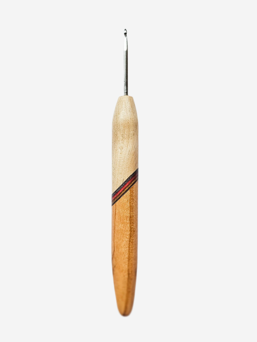 03.50mm Maple + Blue/Pink Spectraply + Canary Metal Crochet Hook (Item #157)