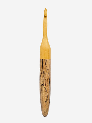 07.00mm Yellowheart + Spalted Maple Crochet Hook (Item #193)