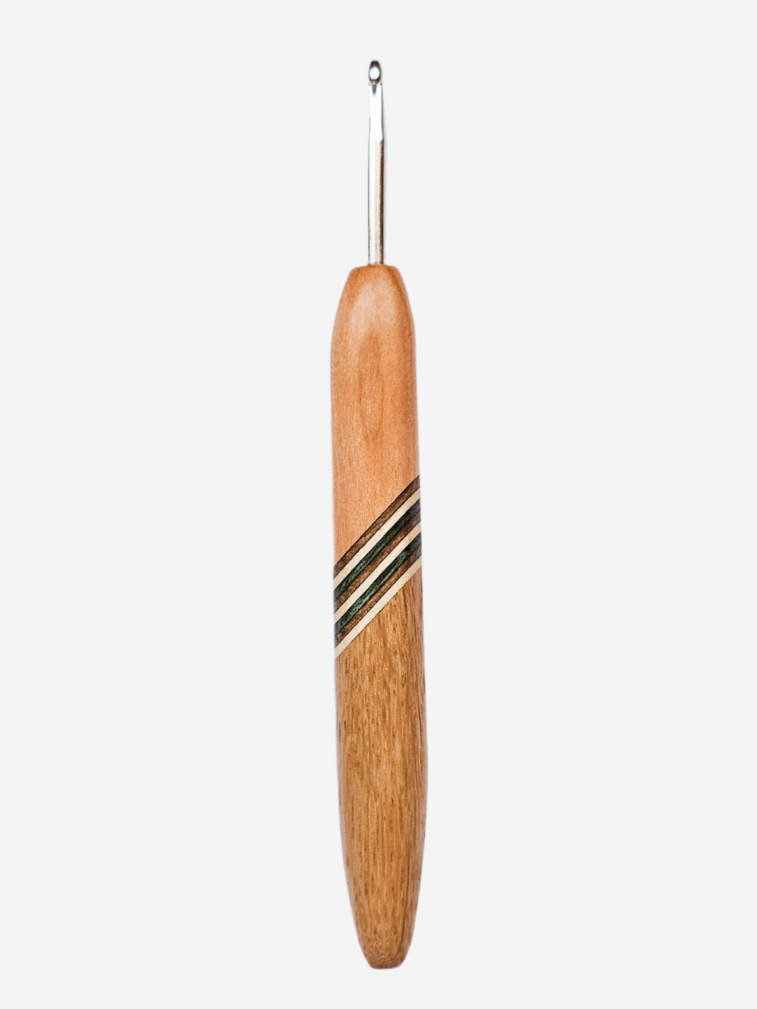 04.50mm Cherry + Green Spectraply + Elm Metal Crochet Hook (Item #222)