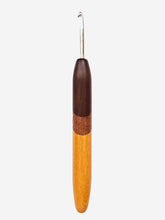 04.50mm Dark Roasted Maple + Lacewood + Osage Orange Metal Crochet Hook (Item #223)