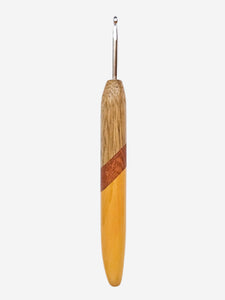 04.00mm Limba + Lacewood + Yellowheart Metal Crochet Hook (Item #236)