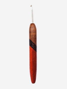 03.50mm Dark Roasted Maple + Wenge + Padauk Metal Crochet Hook (Item #241)