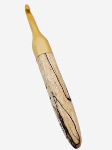 08.00mm Yellowheart + Spalted Maple Crochet Hook (Item #254)