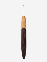 03.50mm Light Roasted Maple + Wenge Metal Crochet Hook (Item #14)