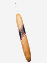 03.50mm Light Roasted Maple + Spalted Maple / Purpleheart / Wenge Diagonal Stripes Metal Crochet Hook (Item #153)