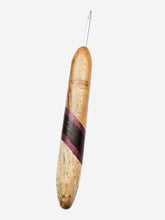 03.50mm Light Roasted Maple + Purpleheart / Wenge Diagonal Stripes + Spalted Maple Metal Crochet Hook (Item #156)