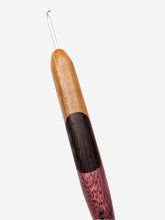 03.50mm Light Roasted Maple + Wenge + Purpleheart Metal Crochet Hook (Item #191)