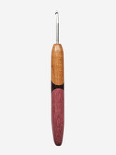 04.50mm Light Roasted Maple + Wenge + Purpleheart Metal Crochet Hook (Item #194)