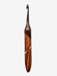 06.00mm Dark Roasted Maple + Tigerwood + Zebrawood Crochet Hook (Item #78)