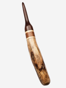 08.00mm Dark Roasted Maple + Birdseye Maple + Tigerwood + Driftwood Crochet Hook (Item #91)