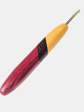 04.50mm Yellowheart + Wenge + Purpleheart Metal Crochet Hook (Item #169)